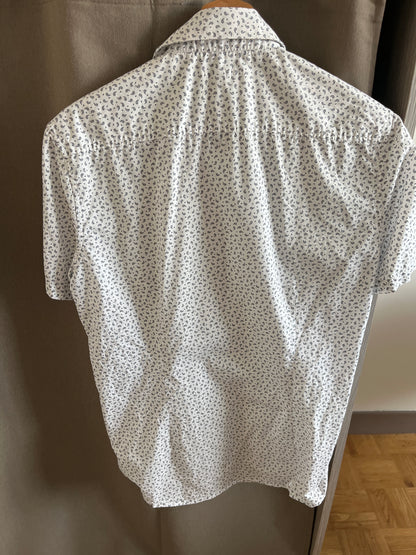 Chemisette slim imprimé micro géométrique coton