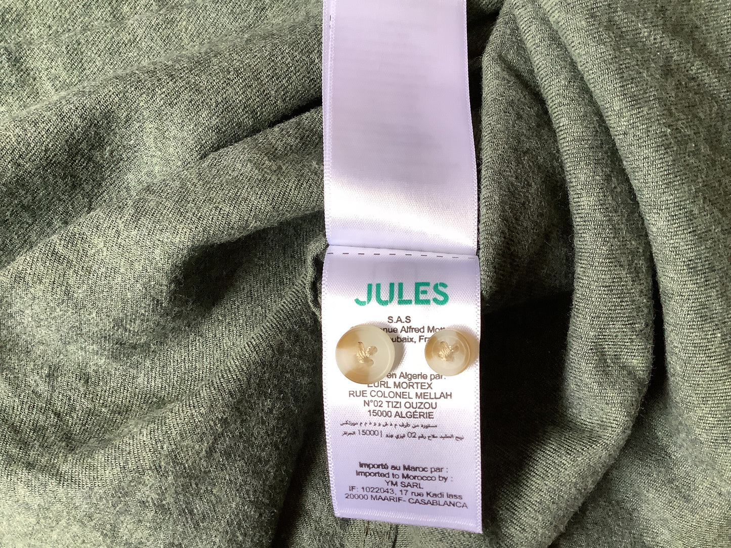 Chemise regular unie flanelle coton