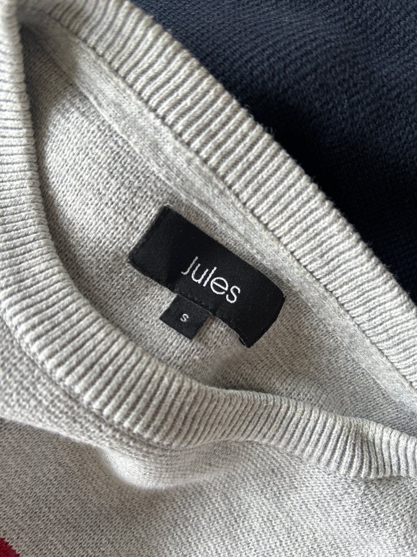 Pull col rond colorblock finition bord c