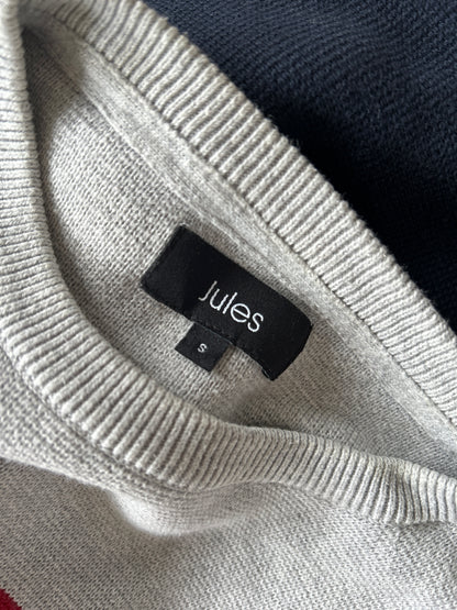 Pull col rond colorblock finition bord c