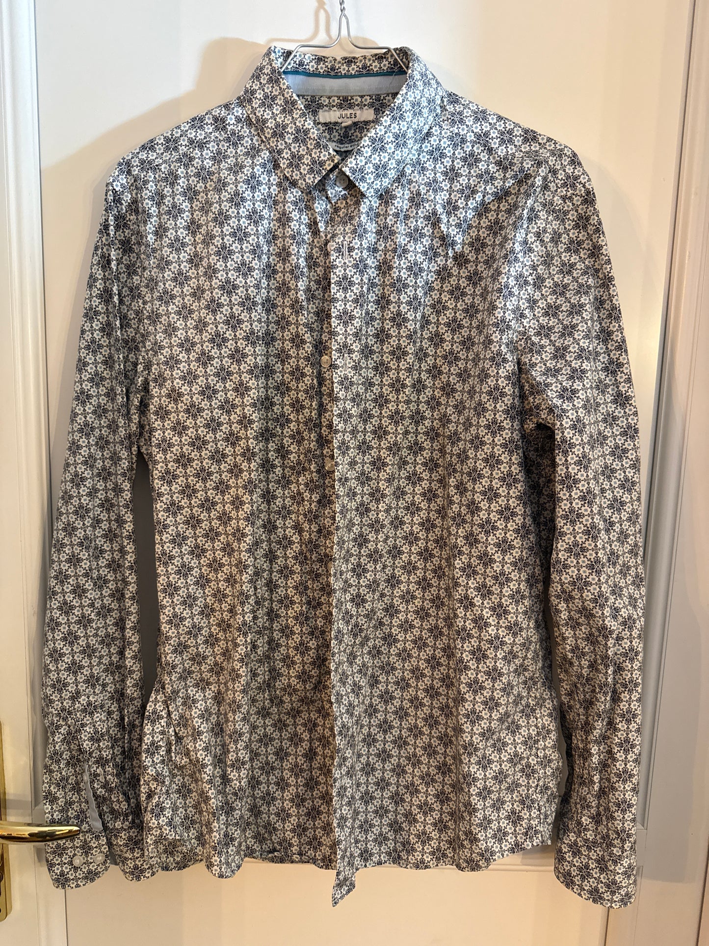 Chemise regular à carreaux coton
