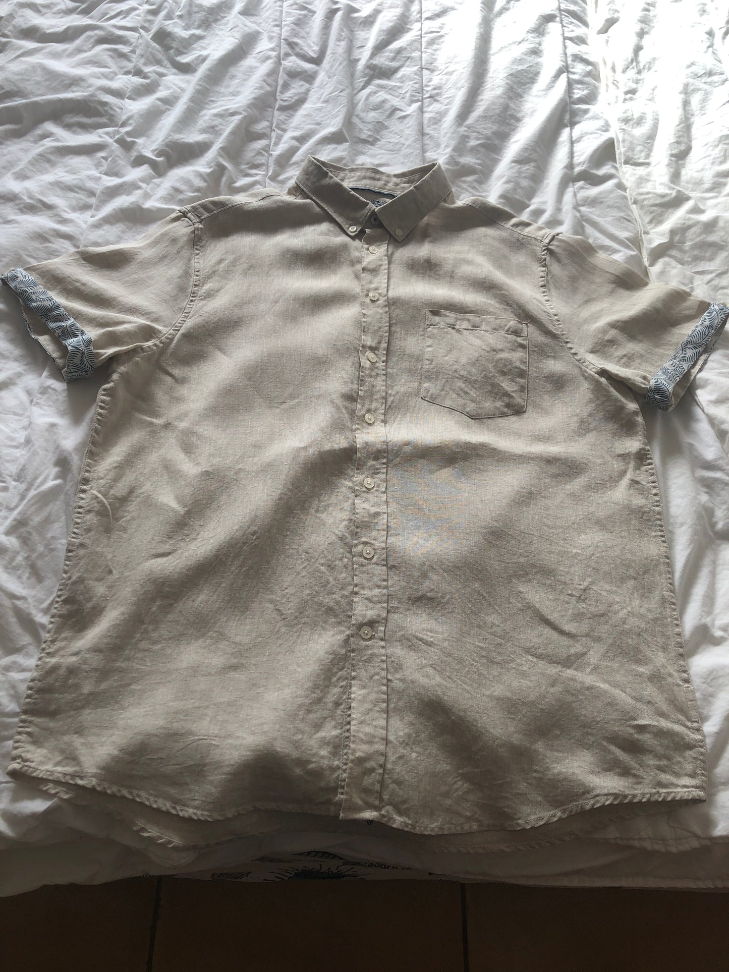 Chemise regular manches courtes lin