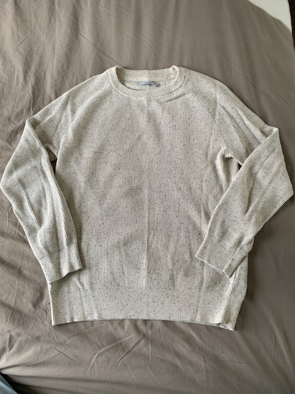 Pull gaufré à col rond