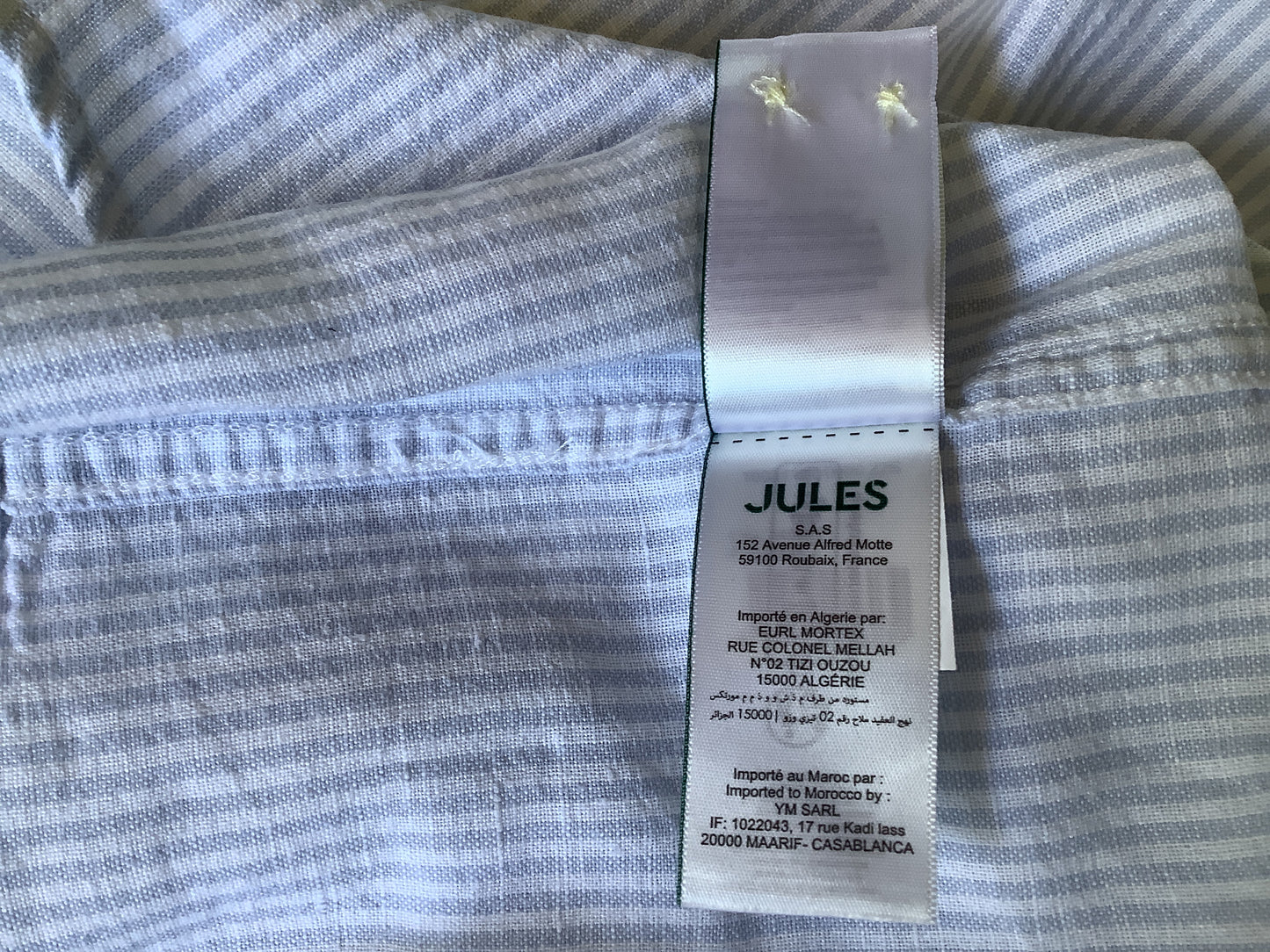 Chemise regular rayures coton lin