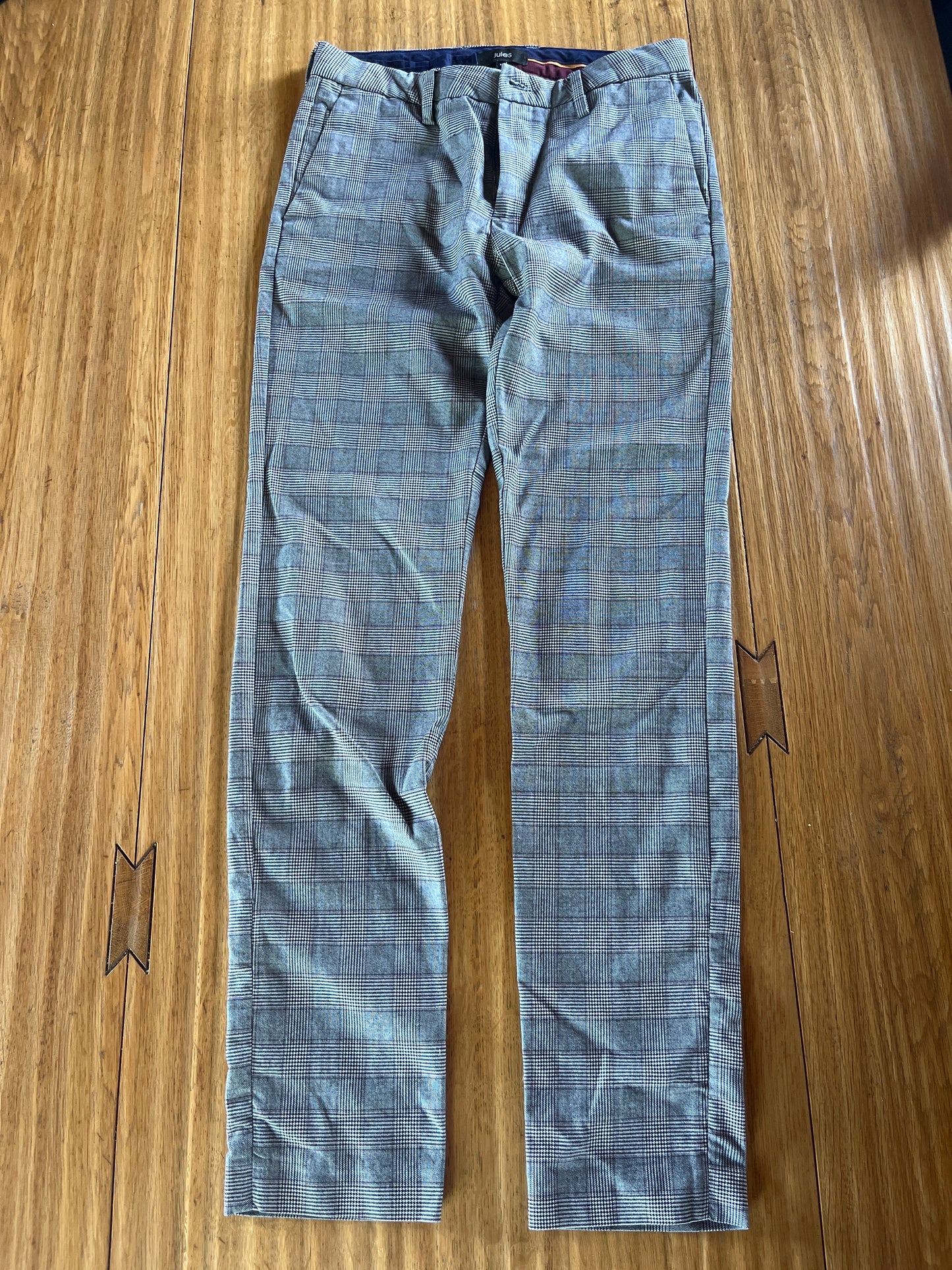 Chino à carreaux coupe slim