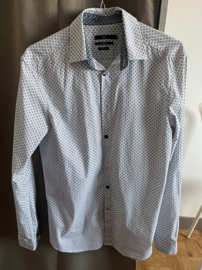 Chemise regular micro motif coton