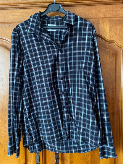 Chemise slim à carreaux coton