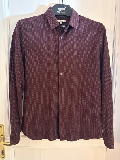 Chemise regular imprimé pois coton