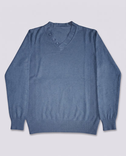 Pull col V bleu marine M