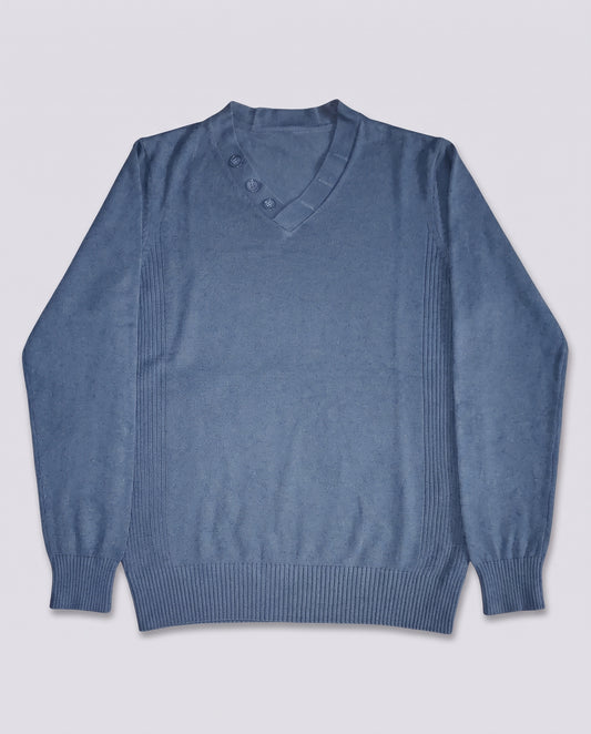 Pull col V bleu marine M