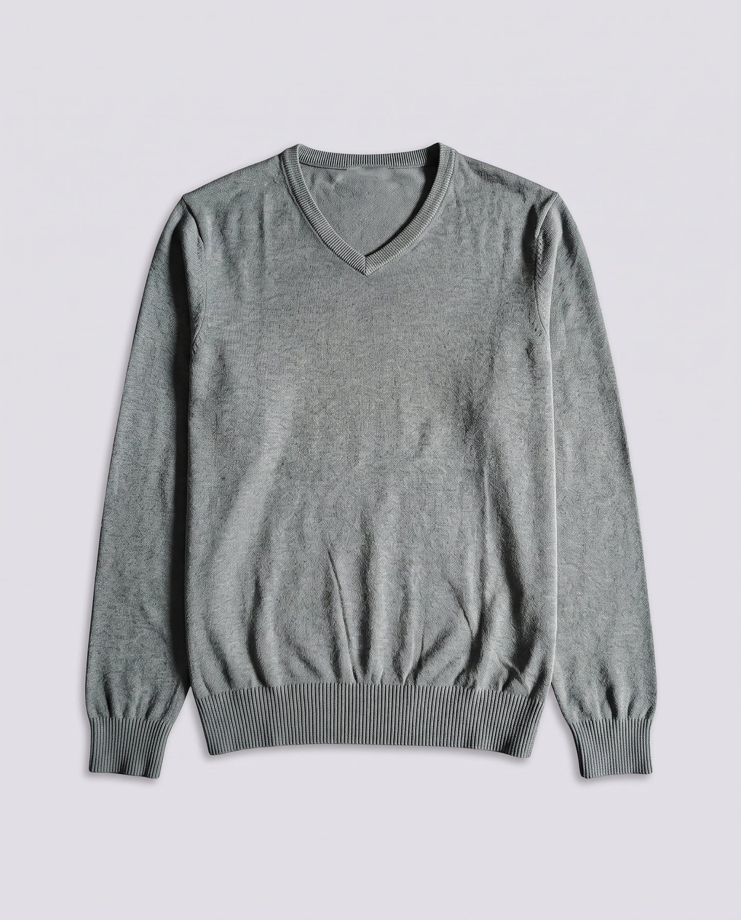 Pull col V gris M