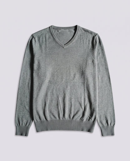 Pull col V gris M