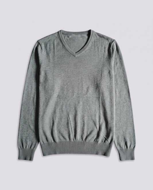 Pull col V gris M