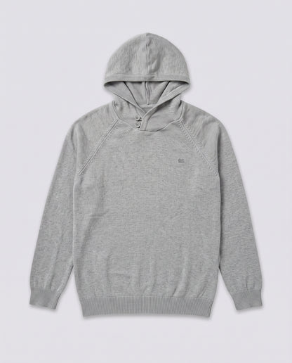 Pull gris a capuche