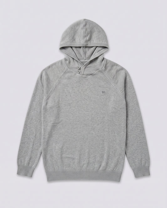 Pull gris a capuche