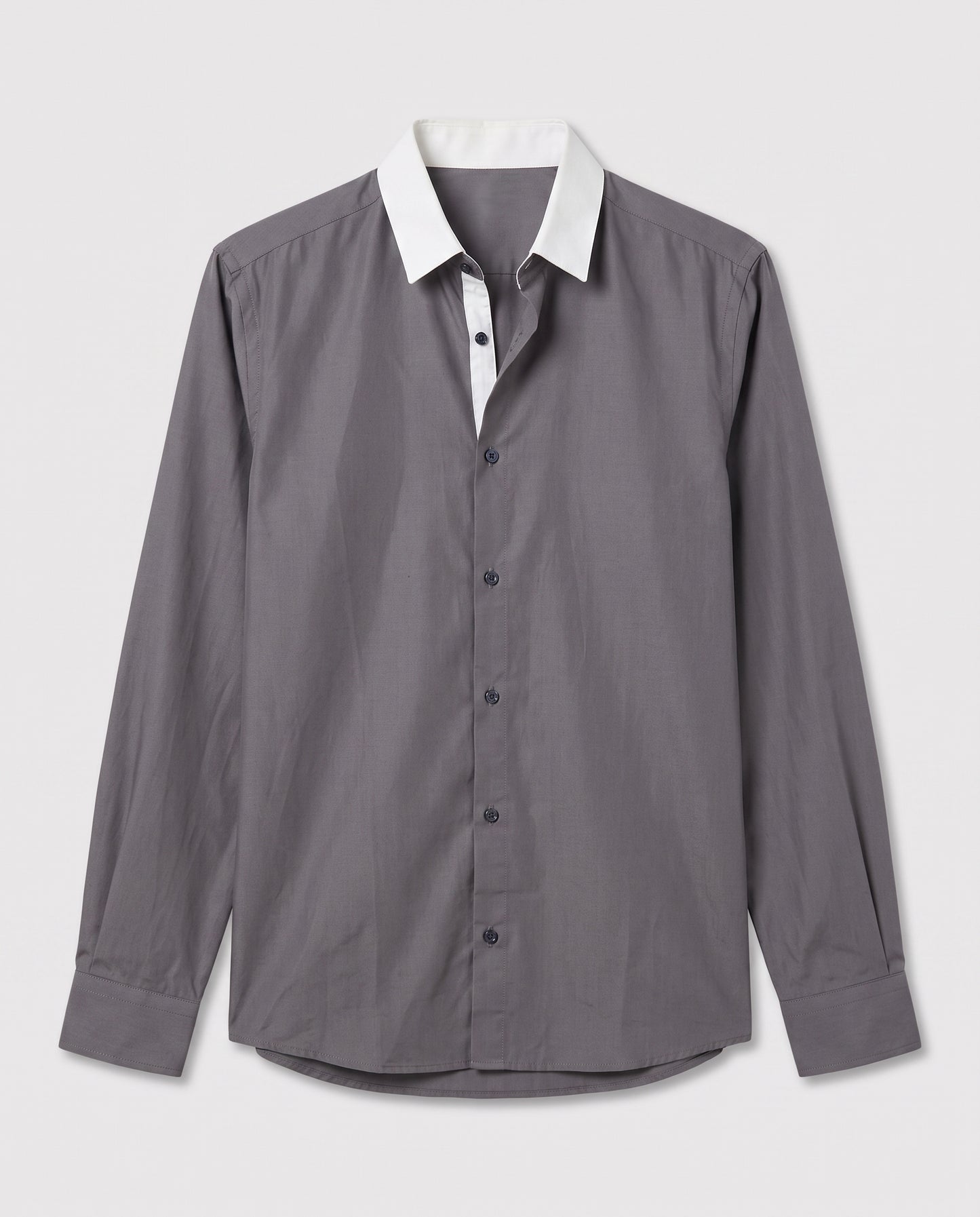chemise grise col blanc
