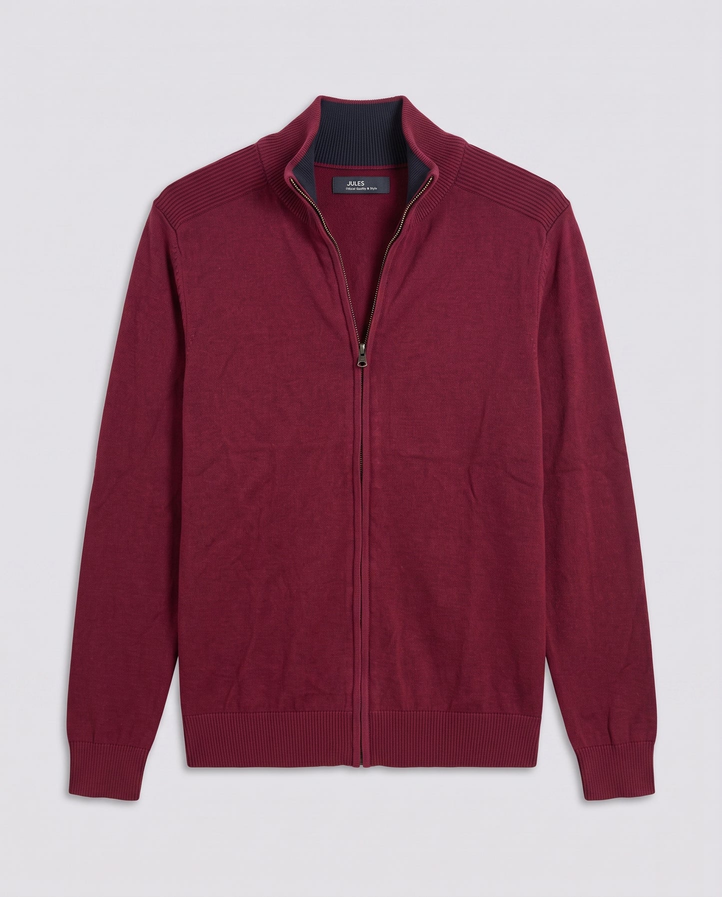 Pull zippé bordeaux