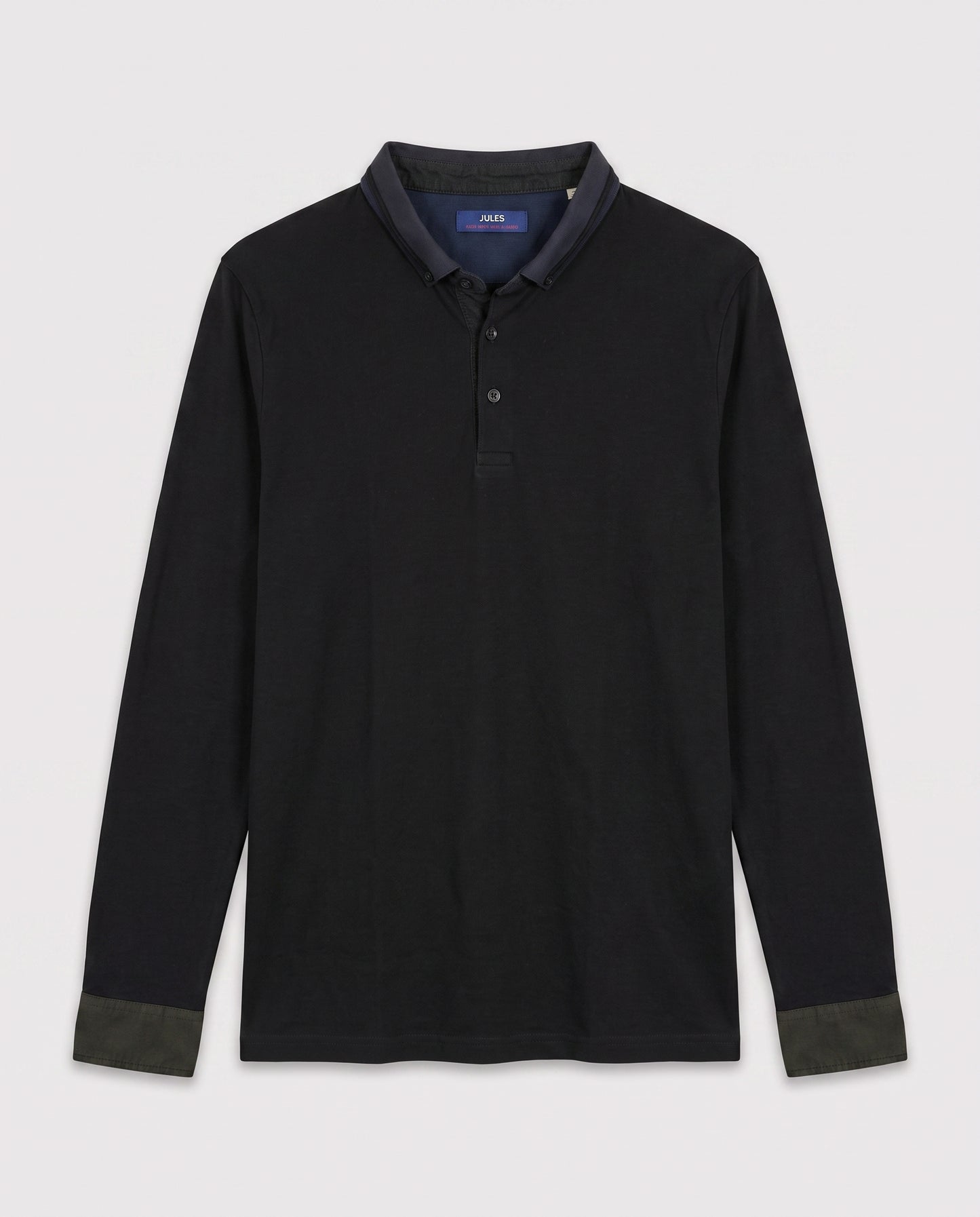 Polo longues manches bleu marine