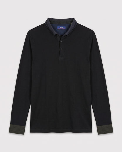 Polo longues manches bleu marine
