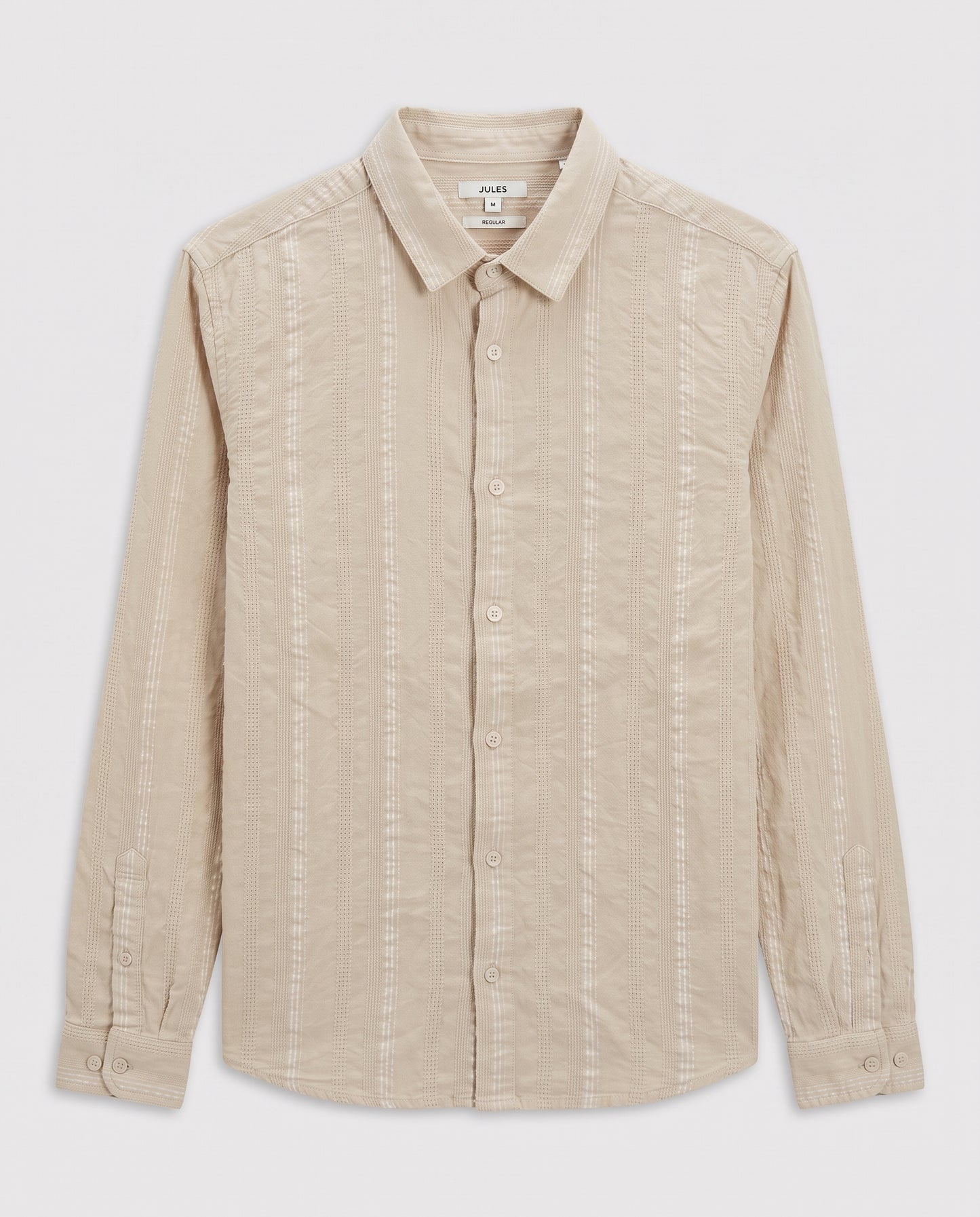 Chemise en coton matière texturée - Beige