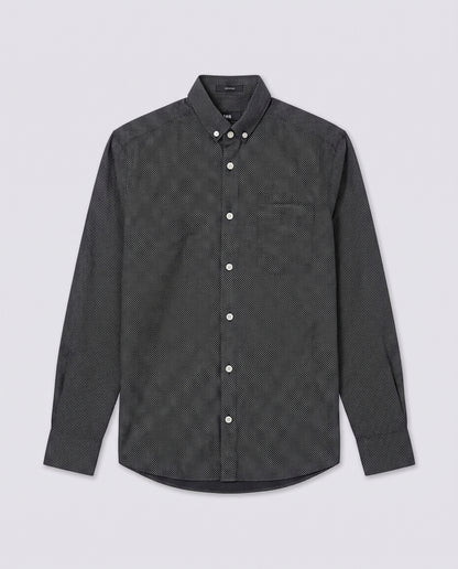Chemise noire à points blancs