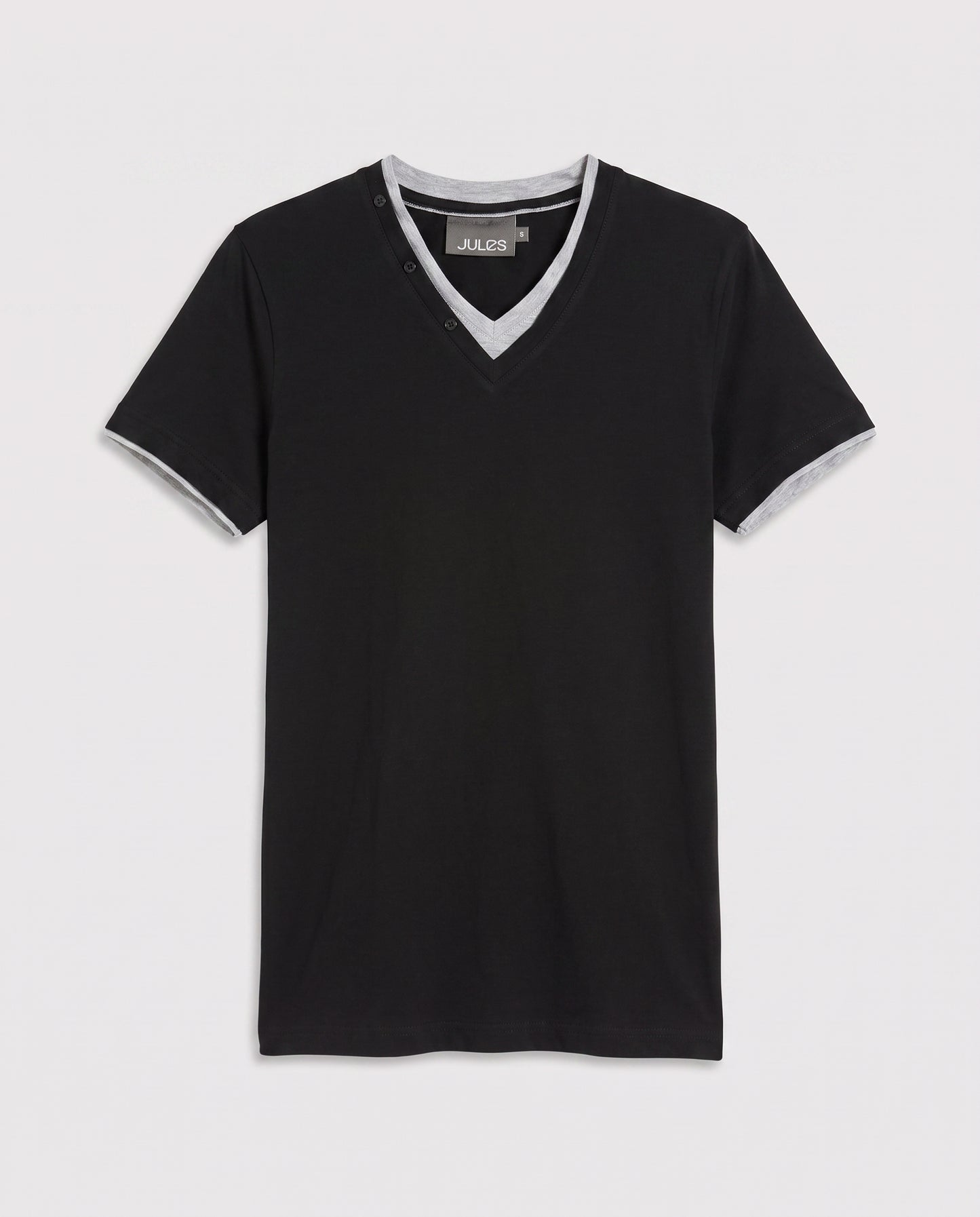 Teeshirt encolure en V boutons décoratifs