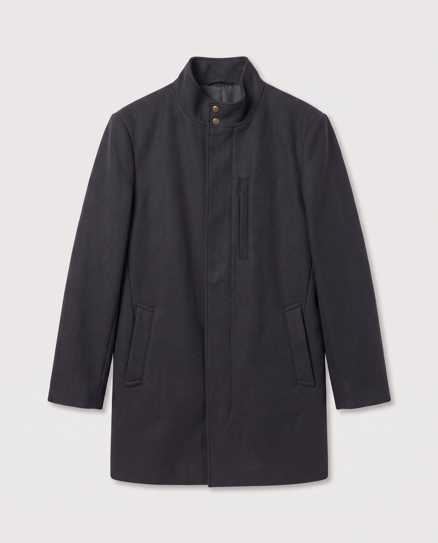 Manteau long bleu marine col officier