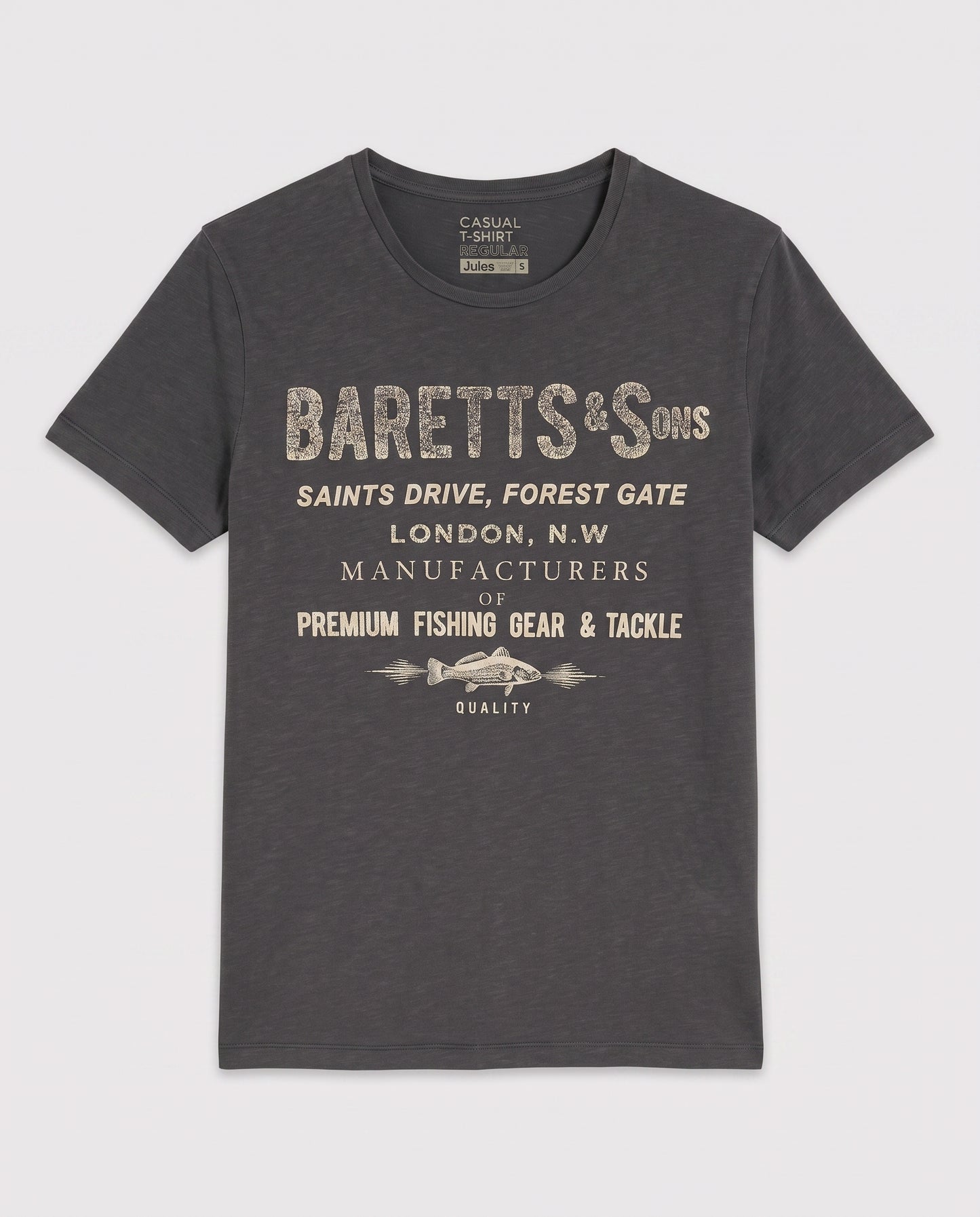 Tee shirt gris noir imprimé - S