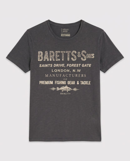 Tee shirt gris noir imprimé - S