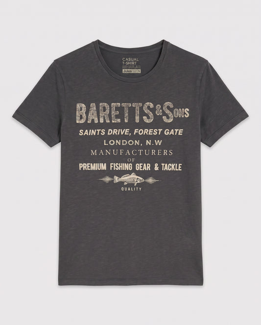 Tee shirt gris noir imprimé - S