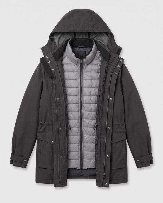Veste parka et sa doudoune légère intérieure