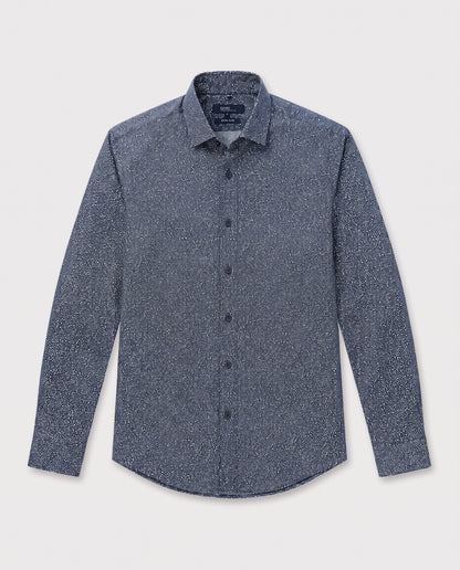 Chemise marine et blanche imprimee