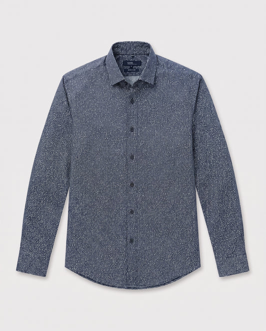 Chemise marine et blanche imprimee