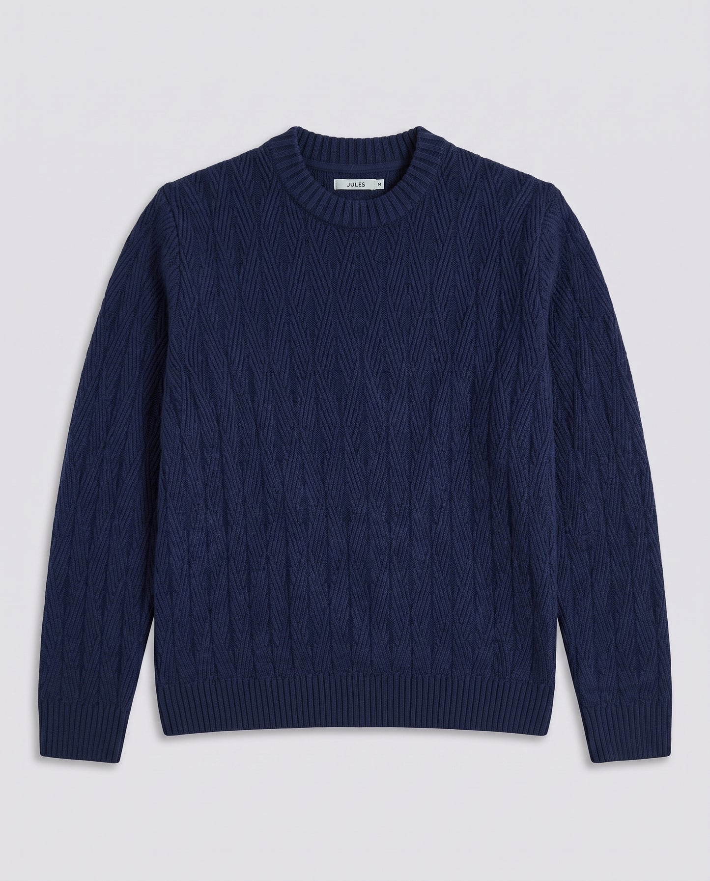 Pull tressé bleu