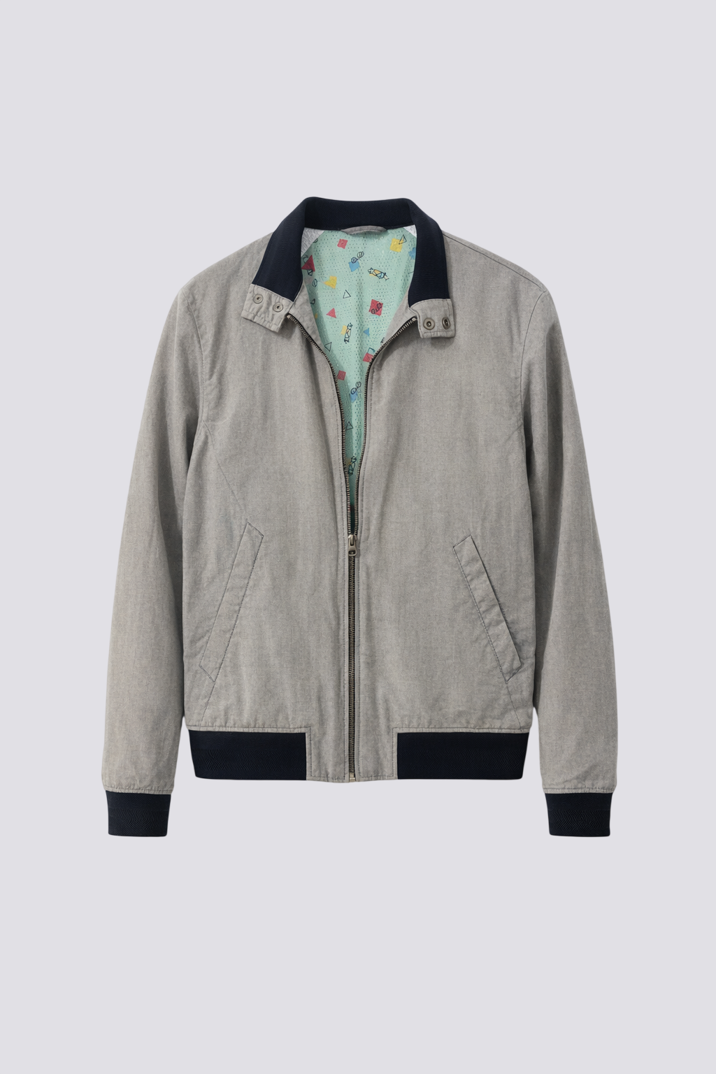 Blouson col montant esprit lin
