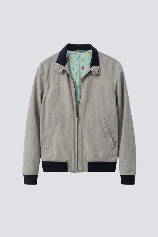 Blouson col montant esprit lin