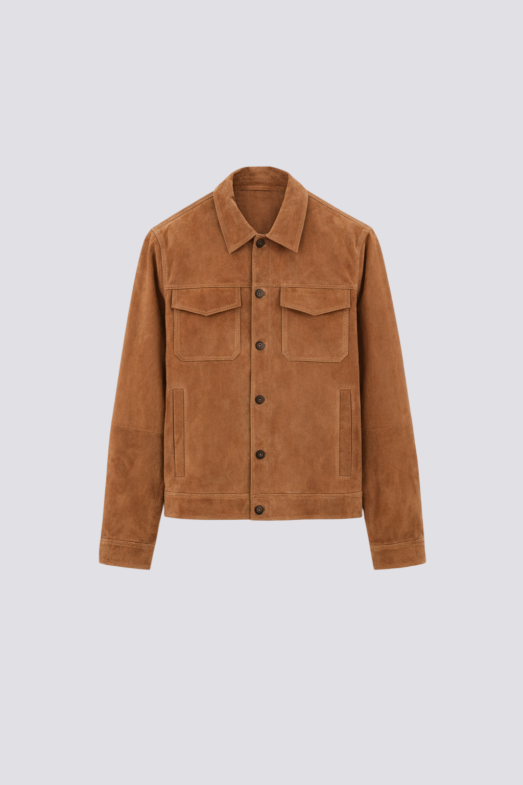 Blouson en cuir col chemise