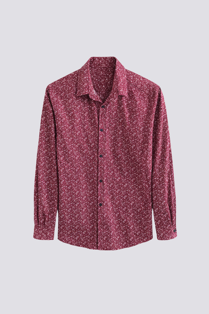 Chemise stretch motif floral ajustée