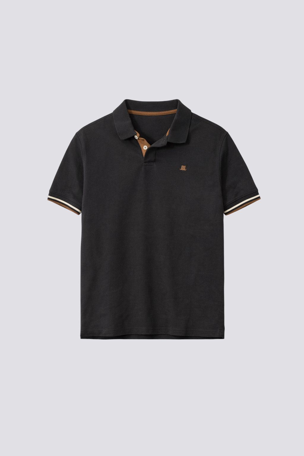 Polo piquée rayé sous col