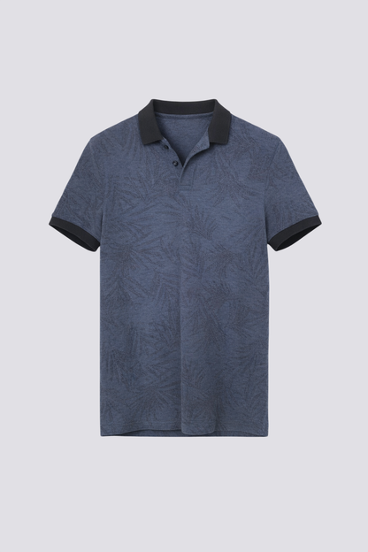Polo imprimé all over feuillages