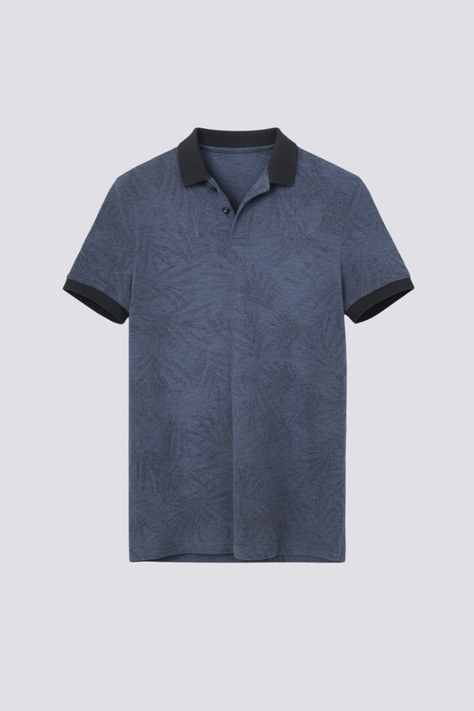 Polo imprimé all over feuillages