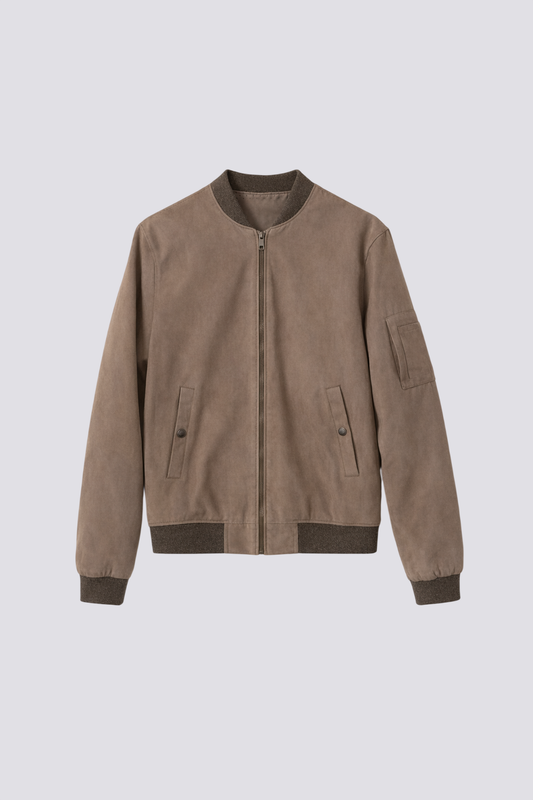 Blouson fausse suédine col teddy