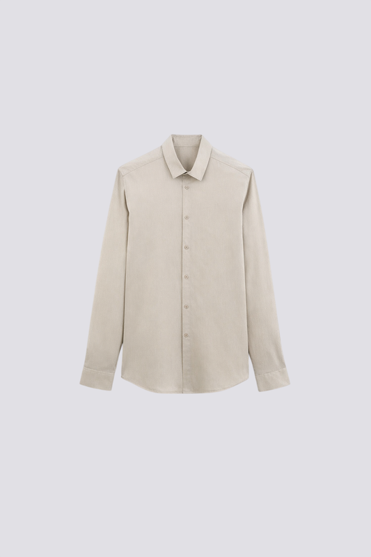 Chemise slim pop stretch unie coton biol