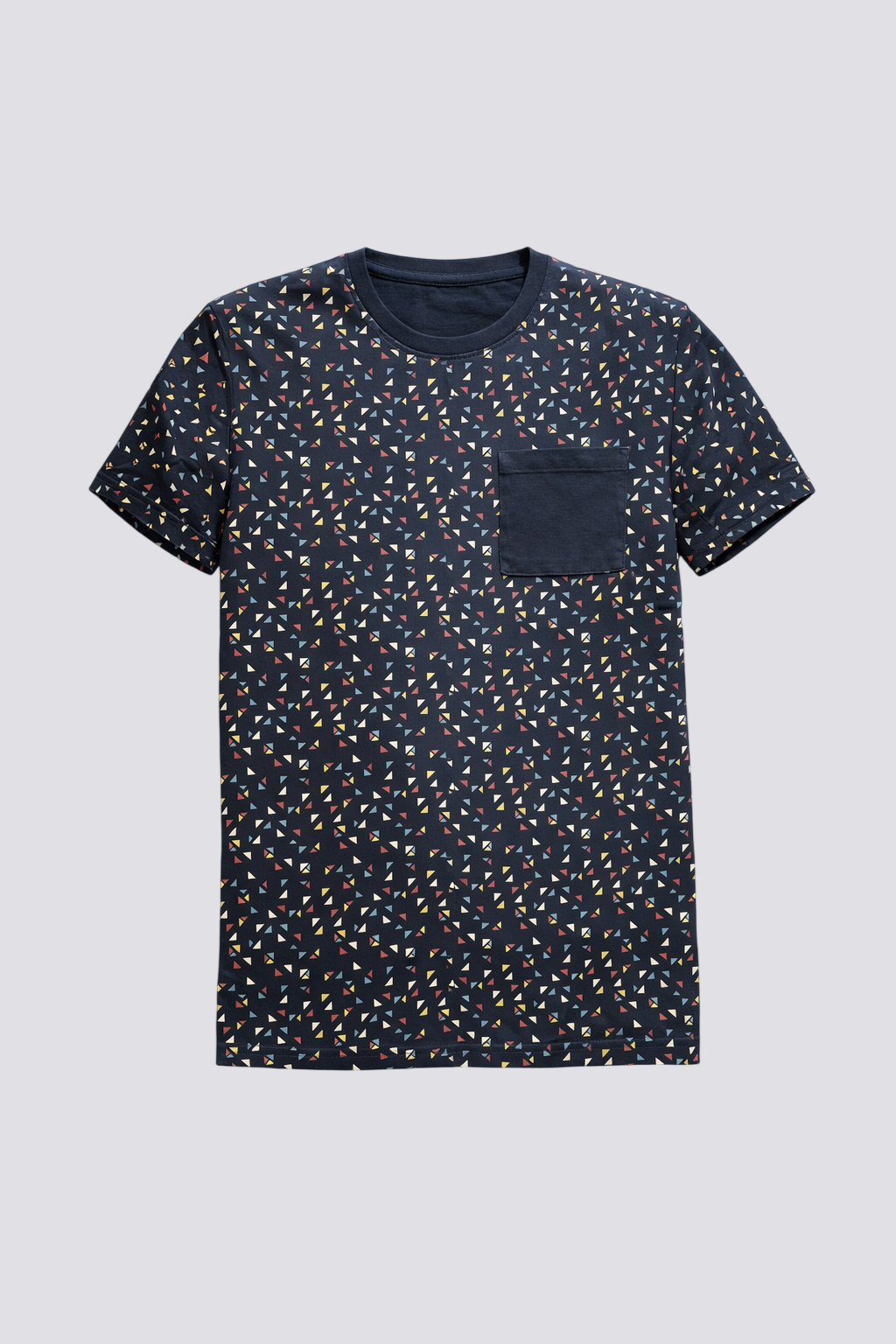 Tee shirt col rond imprimé géométrique