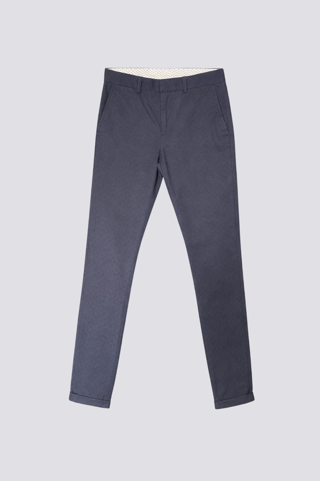 Pantalon mi saison marine tout petits points blanc