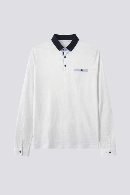 Polo piqué col boutonné
