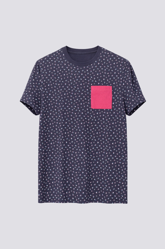 T-shirt imprimé triangle all over avec poche