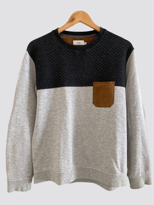 Pull col rond gris
